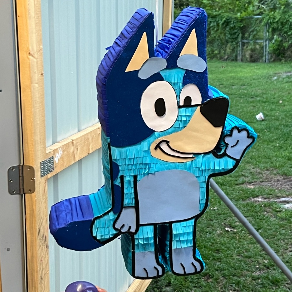 Blue and Cream bluey piñata  Cartoon Dog